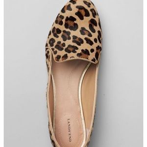 Land’s End Vivian calf hair leopard flats 6.5